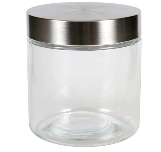 Premium Glass Jars Stainless Steel Storage Lids