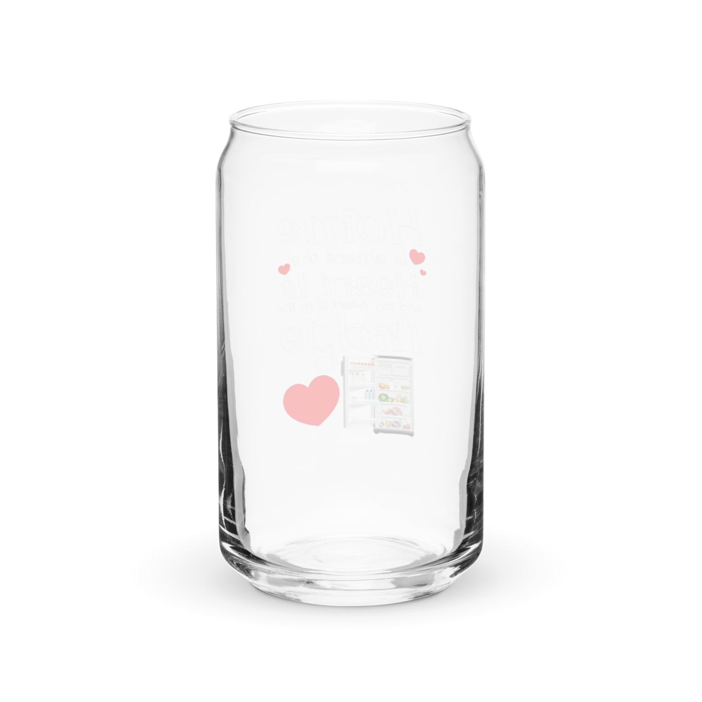 a clear glass with a message on it