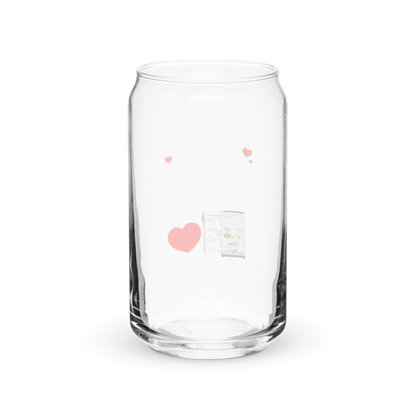 a clear glass with a message on it