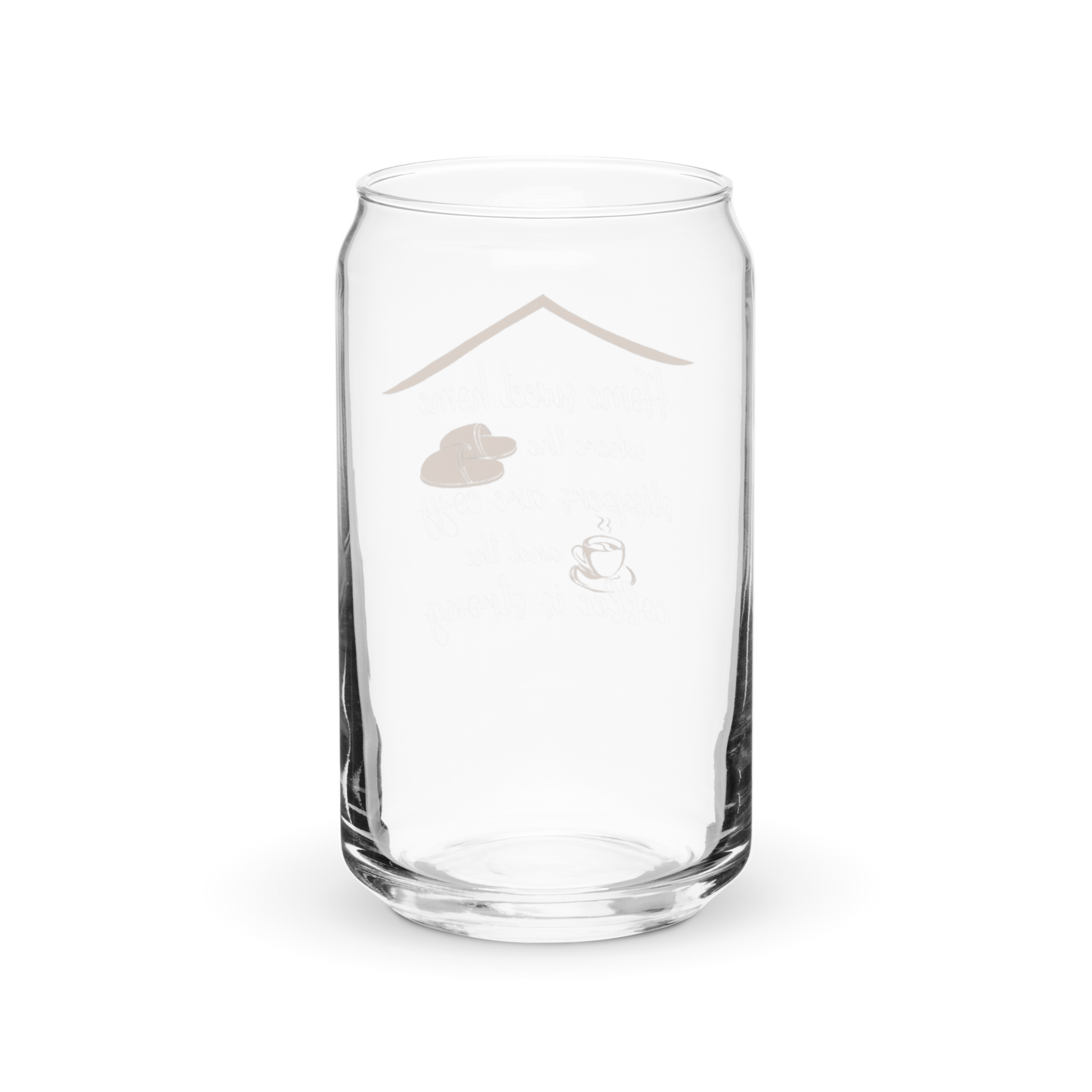 a clear glass with a quote on it