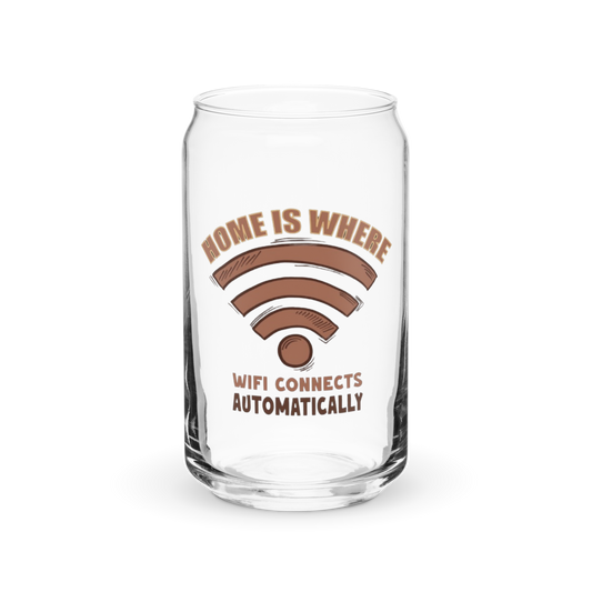 a glass with a wifi logo on it