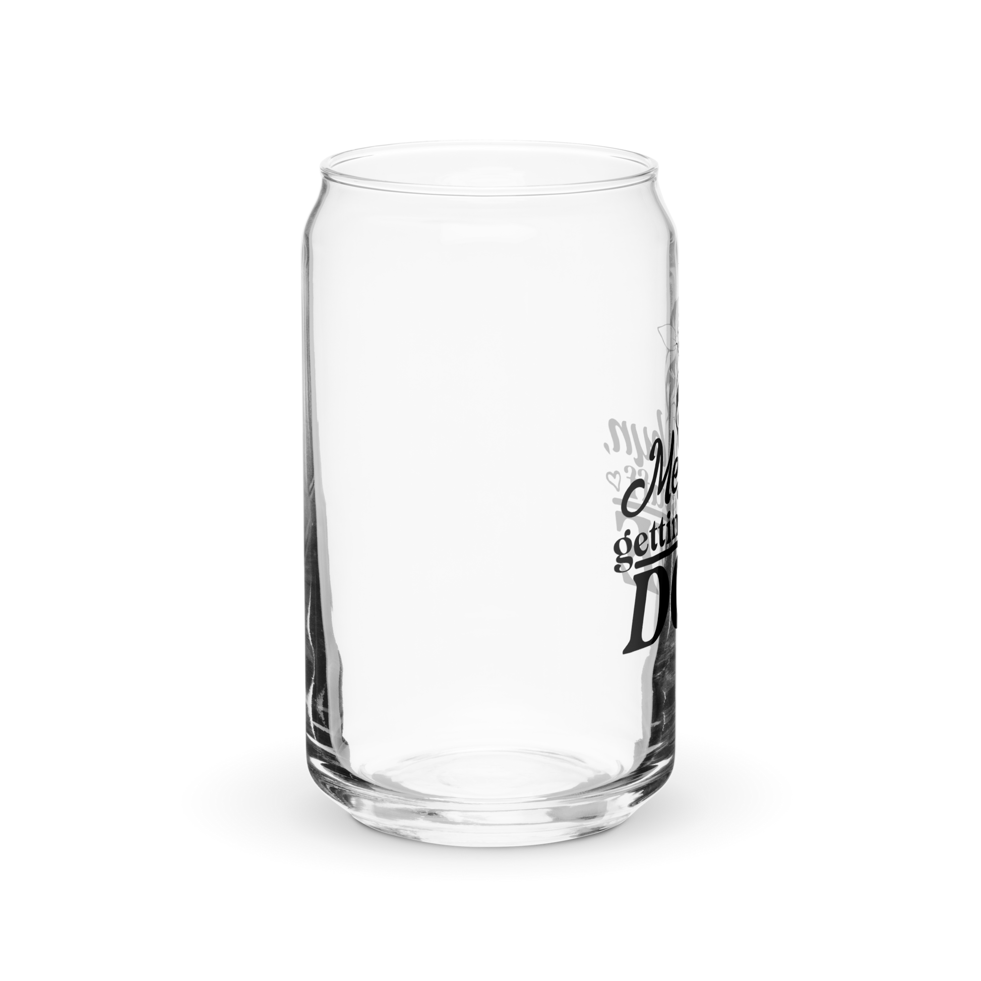 a clear glass with a black background