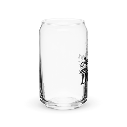 a clear glass with a black background