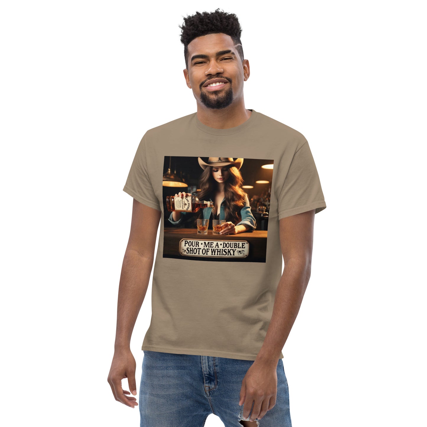 Men's Double Shot Whiskey Charm Tee