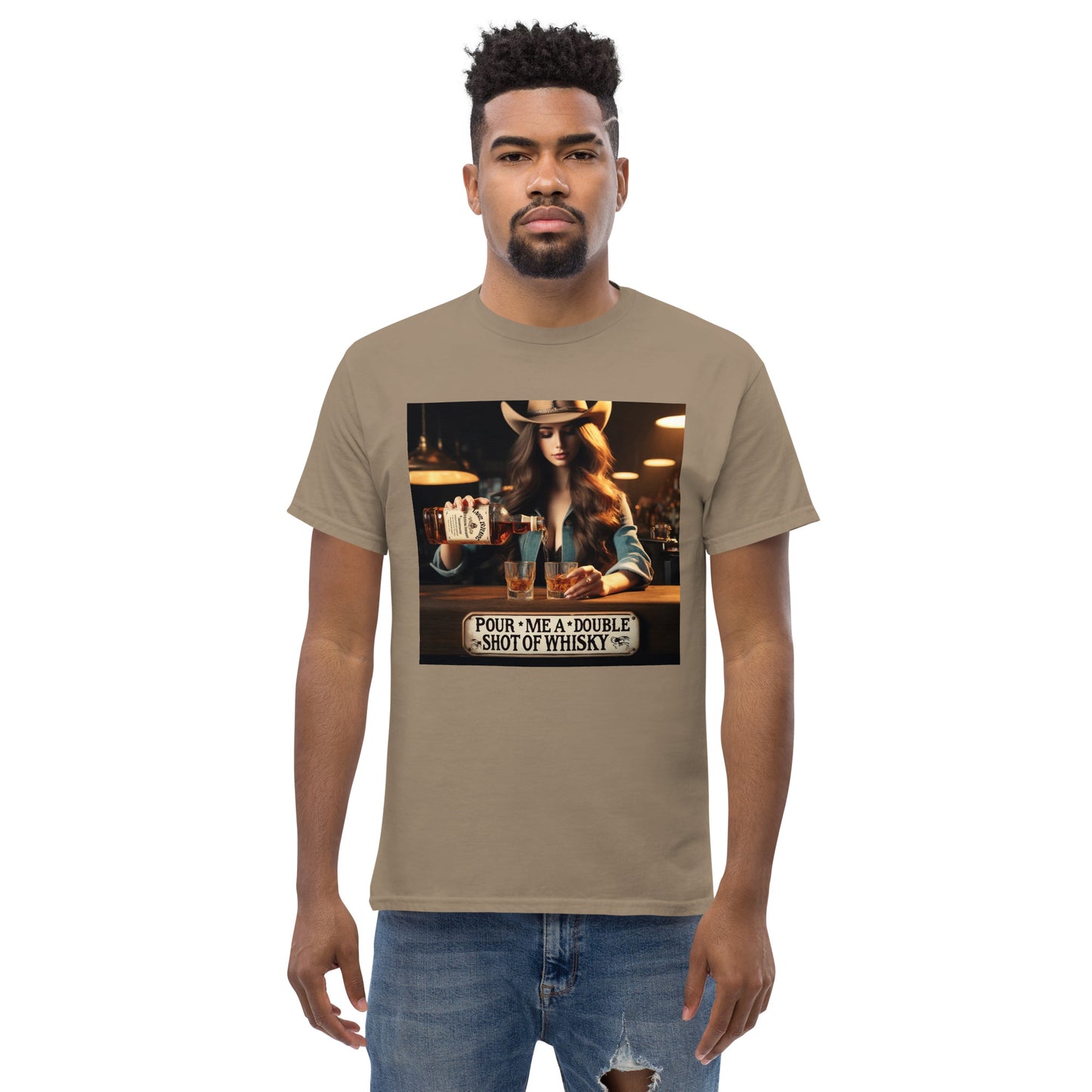 Men's Double Shot Whiskey Charm Tee