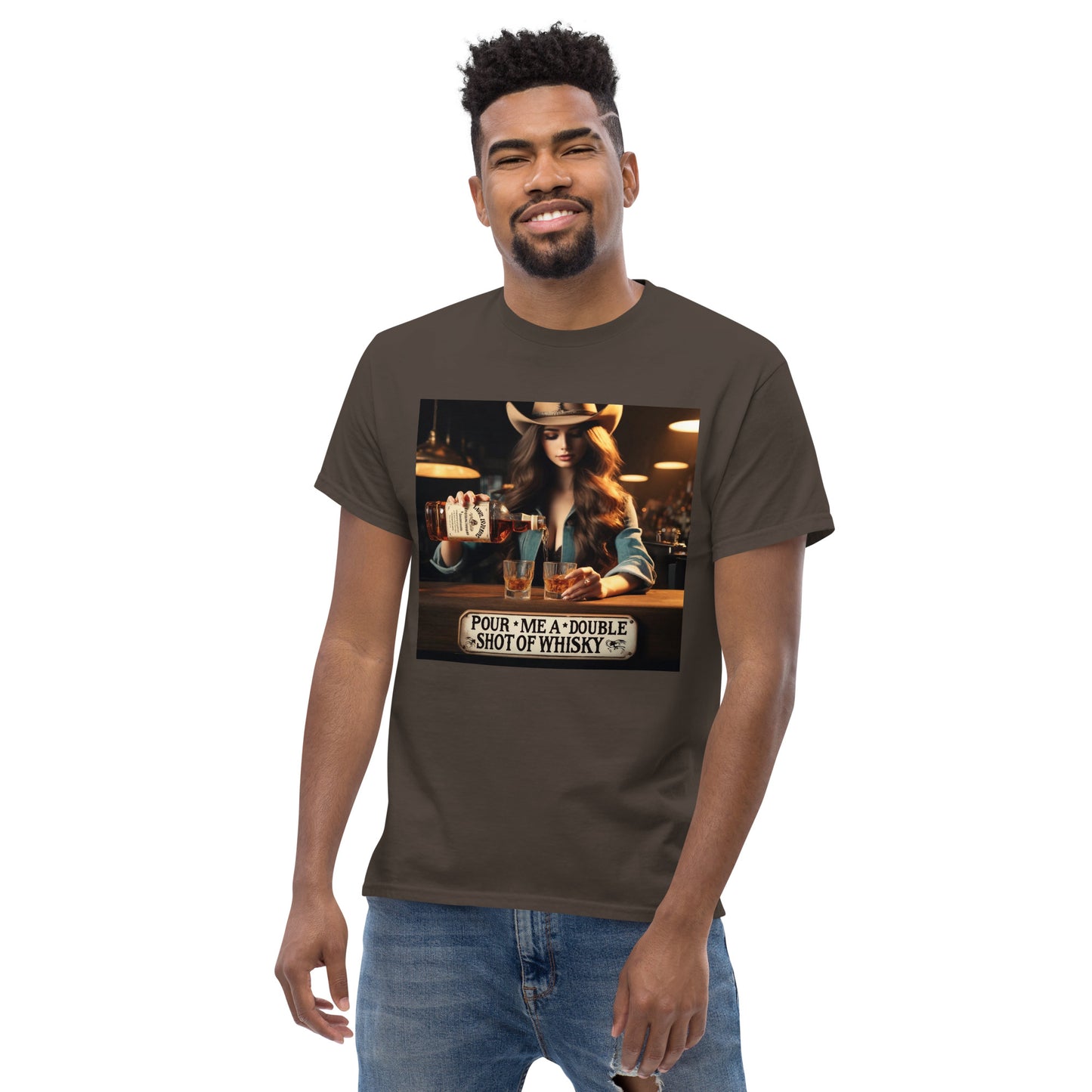 Men's Double Shot Whiskey Charm Tee