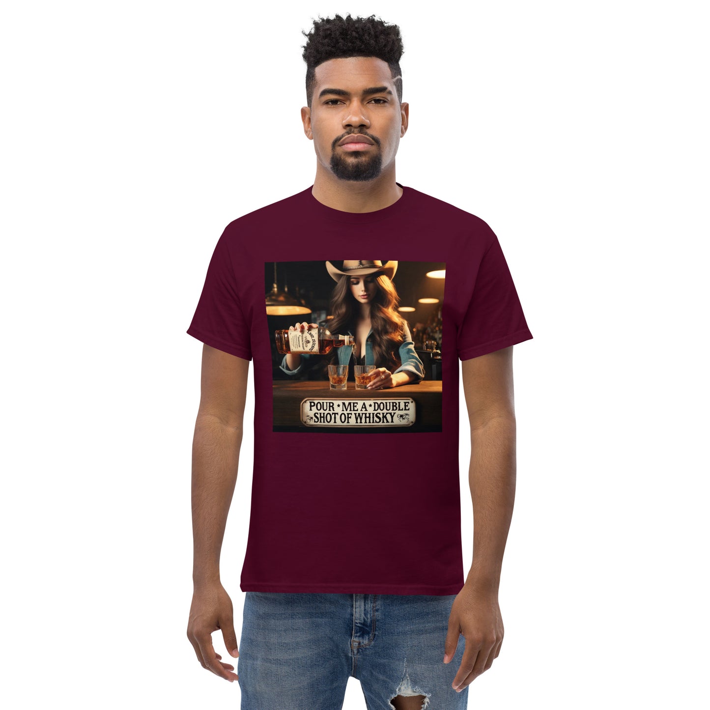 Men's Double Shot Whiskey Charm Tee