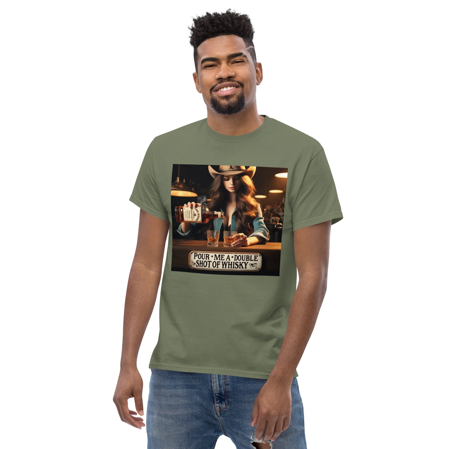 Men's Double Shot Whiskey Charm Tee